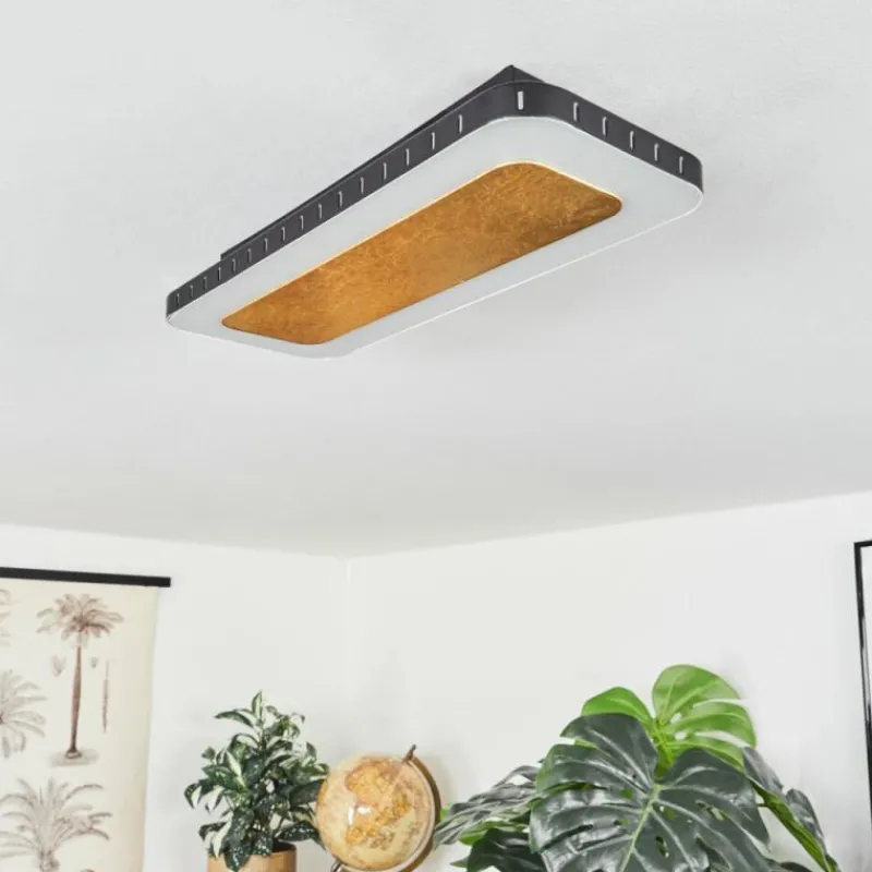 Lampes Dorées-hofstein Plafonnier Guacacallo LED Or, Noir, Blanc, 1 lumière