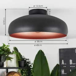 hofstein Plafonnier Guayo Noir, 1 lumière