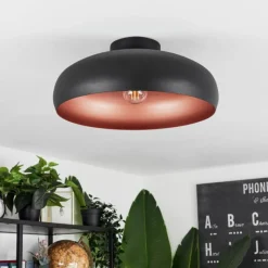 hofstein Plafonnier Guayo Noir, 1 lumière