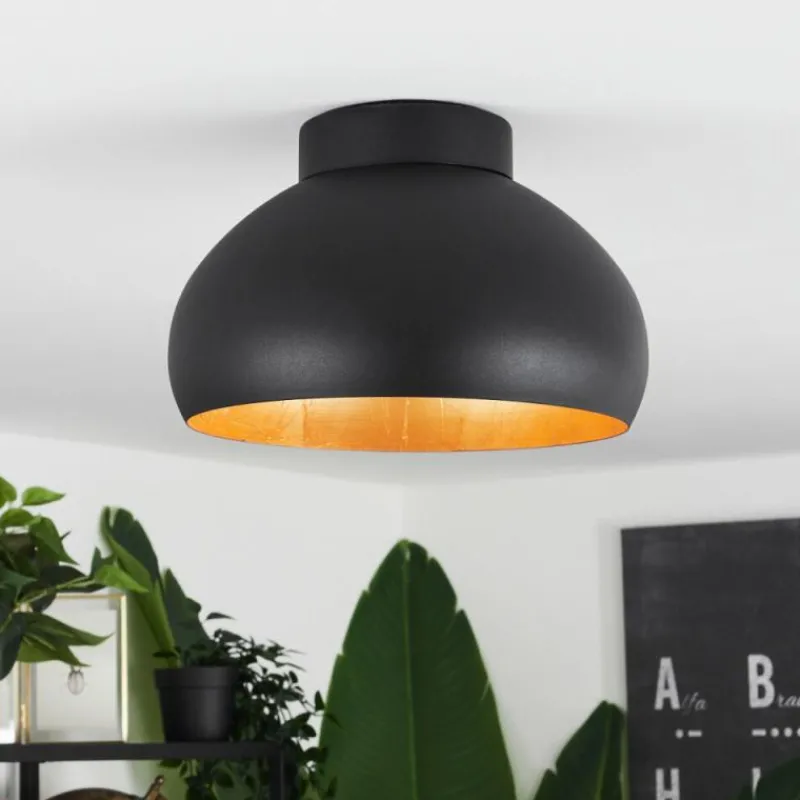 Lampes Dorées-hofstein Plafonnier Guayo Noir, 1 lumière