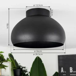 hofstein Plafonnier Guayo Noir, 1 lumière