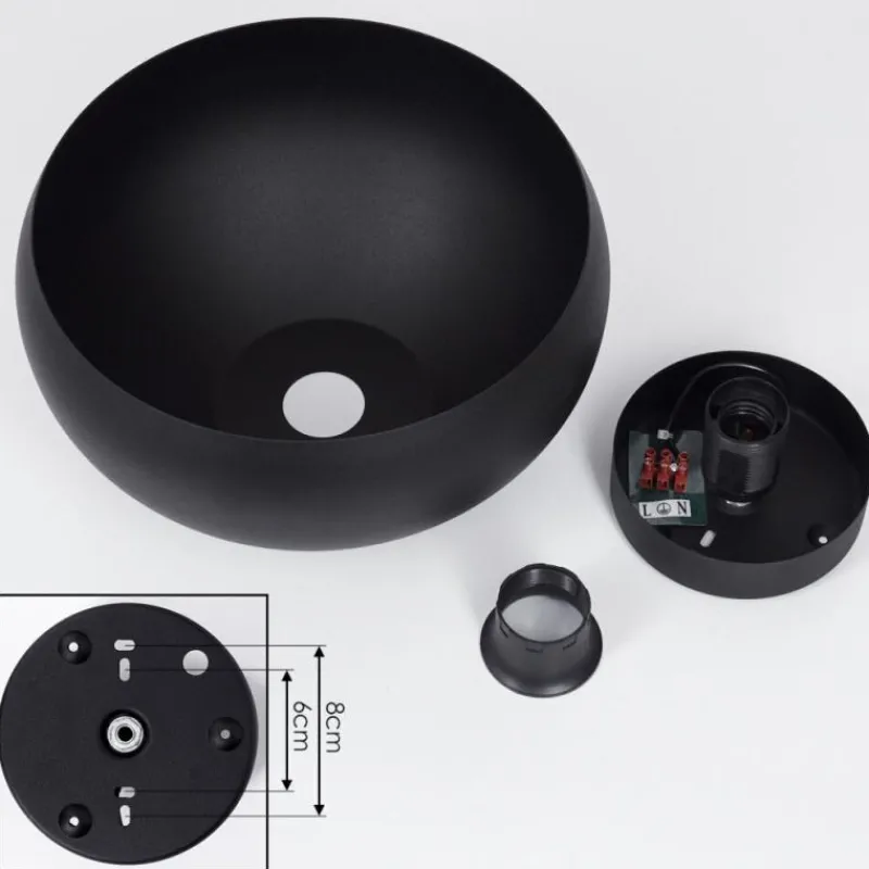 hofstein Plafonnier Guayo Noir, 1 lumière