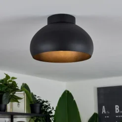 hofstein Plafonnier Guayo Noir, 1 lumière