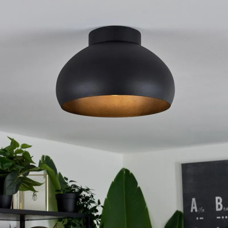 hofstein Plafonnier Guayo Noir, 1 lumière