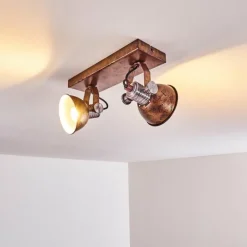 hofstein Plafonnier Gudo Brun, Bronze, 2 lumières* Spots Et Projecteurs