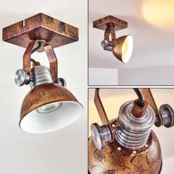 Lampes Vintages & Rétros-hofstein Plafonnier Gudo Brun, Bronze, 1 lumière