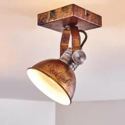 Lampes Vintages & Rétros-hofstein Plafonnier Gudo Brun, Bronze, 1 lumière