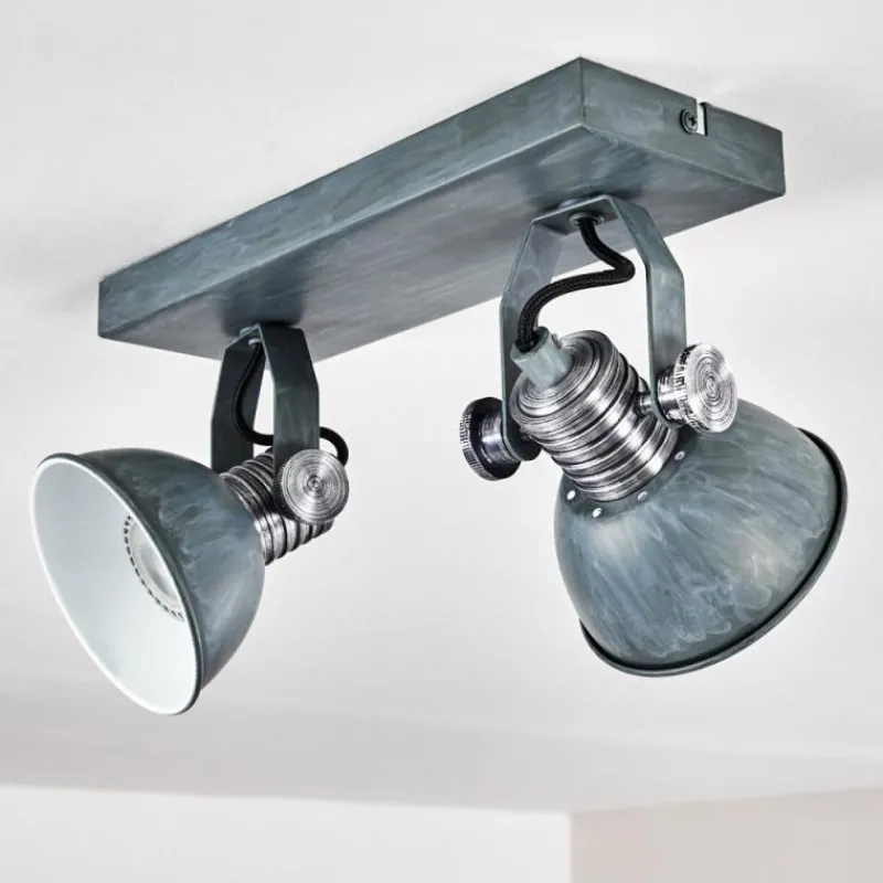 hofstein Plafonnier Gudo Gris, Argenté, 2 lumières