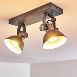 hofstein Plafonnier Gudo Gris, Argenté, 2 lumières