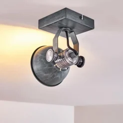 hofstein Plafonnier Gudo Gris, Argenté, 1 lumière