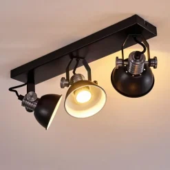 Lampes Vintages & Rétros-hofstein Plafonnier Gudo Noir, 3 lumières