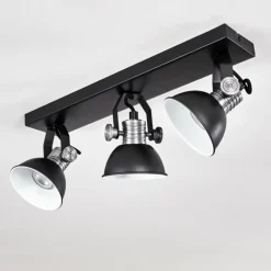 Lampes Vintages & Rétros-hofstein Plafonnier Gudo Noir, 3 lumières