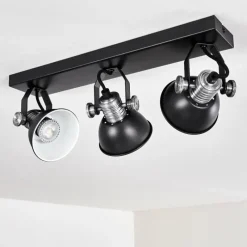 Lampes Vintages & Rétros-hofstein Plafonnier Gudo Noir, 3 lumières