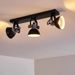 Lampes Vintages & Rétros-hofstein Plafonnier Gudo Noir, 3 lumières