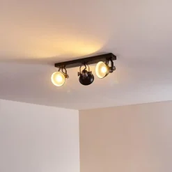 Lampes Vintages & Rétros-hofstein Plafonnier Gudo Noir, 3 lumières