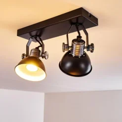 hofstein Plafonnier Gudo Noir, Argenté, 2 lumières