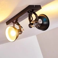 hofstein Plafonnier Gudo Noir, Argenté, 2 lumières