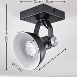 hofstein Plafonnier Gudo Noir, Argenté, 1 lumière