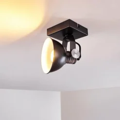 hofstein Plafonnier Gudo Noir, Argenté, 1 lumière