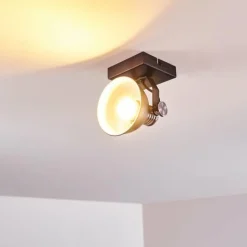 hofstein Plafonnier Gudo Noir, Argenté, 1 lumière