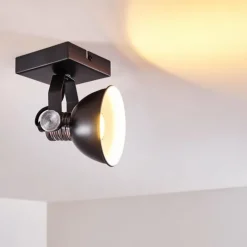 hofstein Plafonnier Gudo Noir, Argenté, 1 lumière