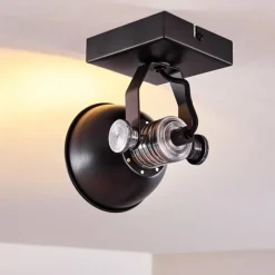 hofstein Plafonnier Gudo Noir, Argenté, 1 lumière