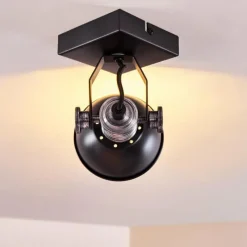 hofstein Plafonnier Gudo Noir, Argenté, 1 lumière