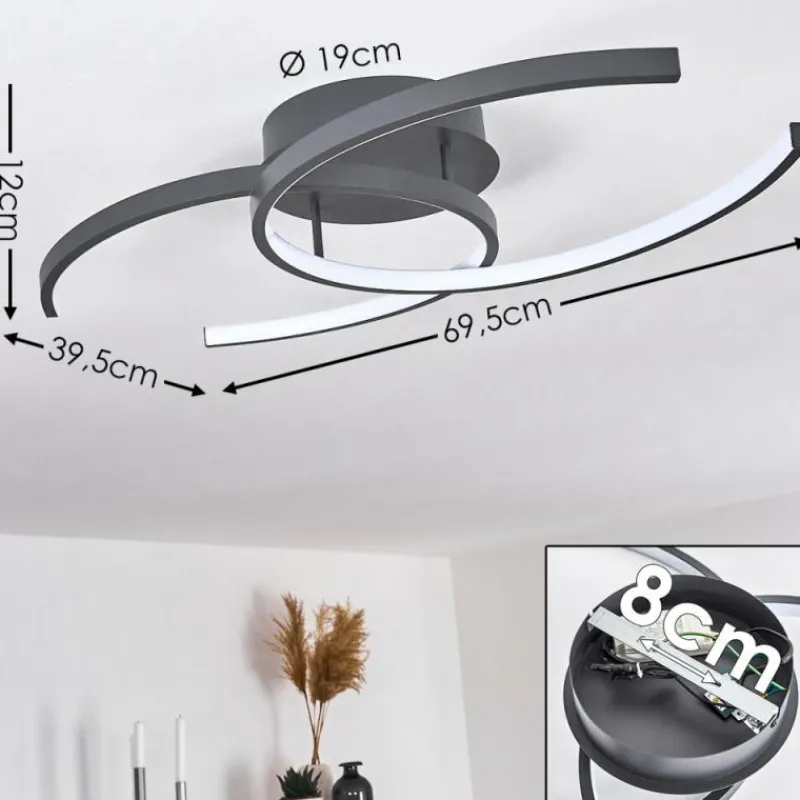 hofstein Plafonnier Guinea LED Anthracite, 2 lumières