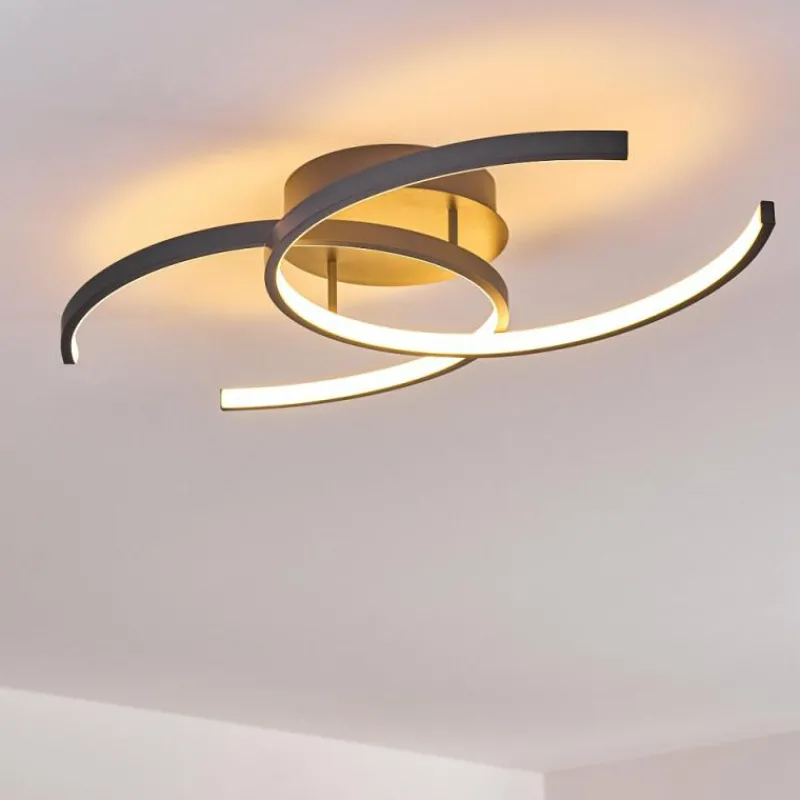 hofstein Plafonnier Guinea LED Anthracite, 2 lumières