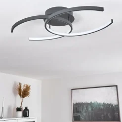hofstein Plafonnier Guinea LED Anthracite, 2 lumières