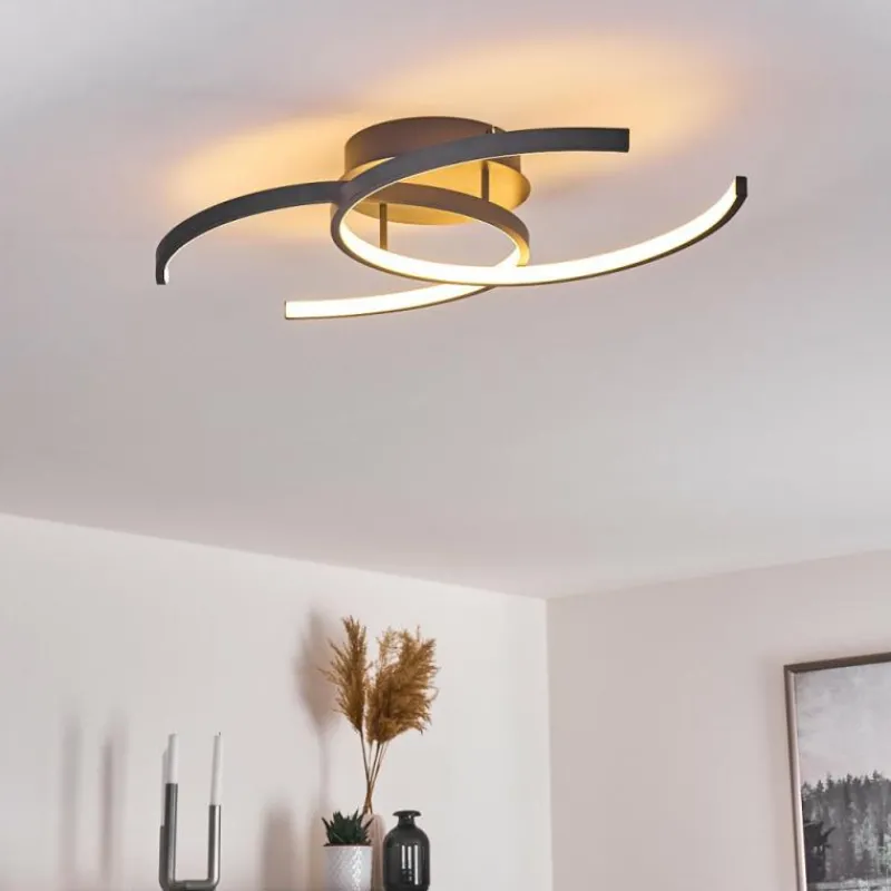 hofstein Plafonnier Guinea LED Anthracite, 2 lumières