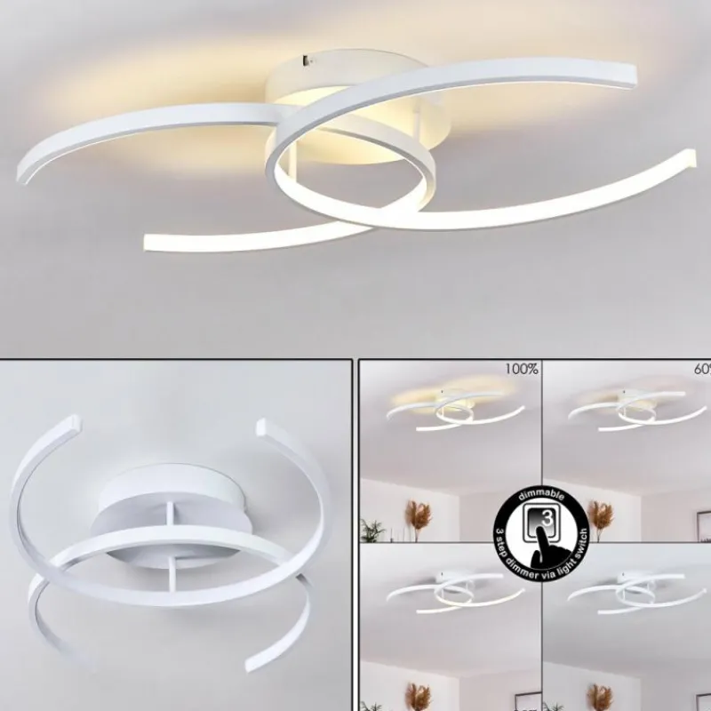 hofstein Plafonnier Guinea LED Blanc, 2 lumières