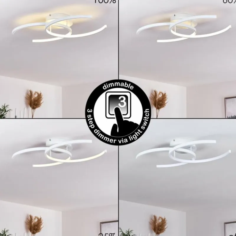 hofstein Plafonnier Guinea LED Blanc, 2 lumières