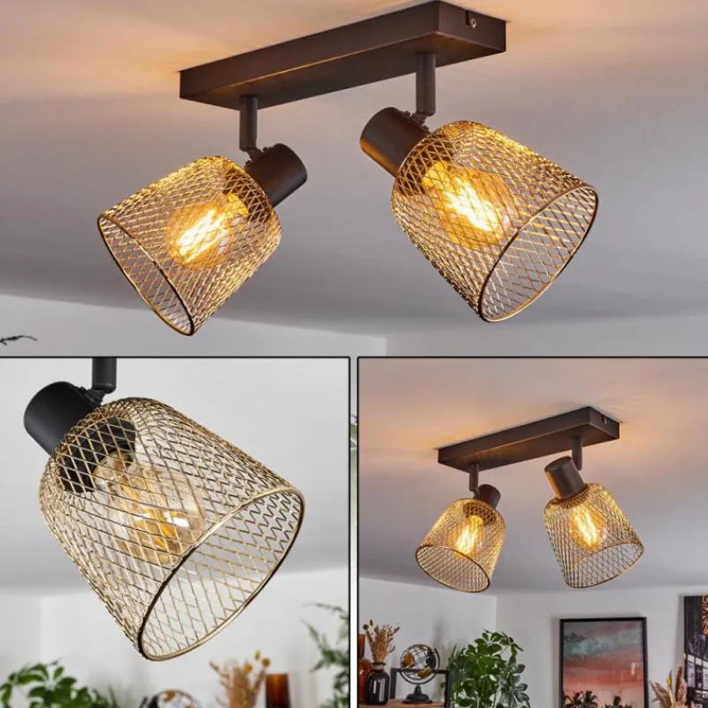 Lampes Industrielles-hofstein Plafonnier Guitton Noir, 2 lumières