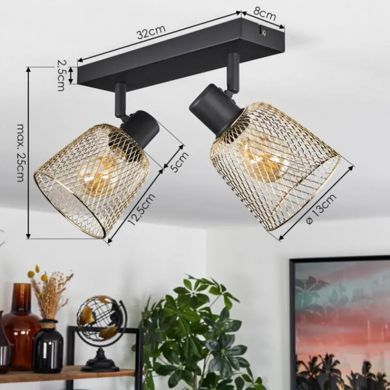 Lampes Industrielles-hofstein Plafonnier Guitton Noir, 2 lumières