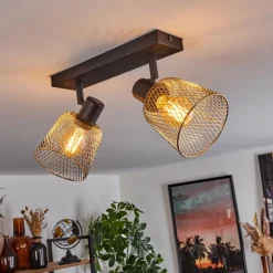 Lampes Industrielles-hofstein Plafonnier Guitton Noir, 2 lumières