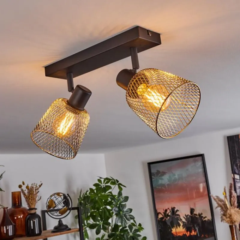 Lampes Industrielles-hofstein Plafonnier Guitton Noir, 2 lumières