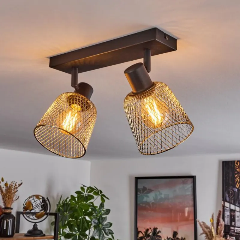 Lampes Industrielles-hofstein Plafonnier Guitton Noir, 2 lumières