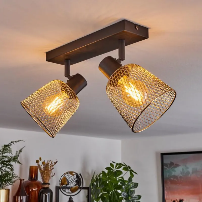 Lampes Industrielles-hofstein Plafonnier Guitton Noir, 2 lumières