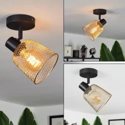 Lampes Industrielles-hofstein Plafonnier Guitton Noir, 1 lumière