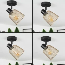 Lampes Industrielles-hofstein Plafonnier Guitton Noir, 1 lumière