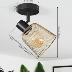 Lampes Industrielles-hofstein Plafonnier Guitton Noir, 1 lumière