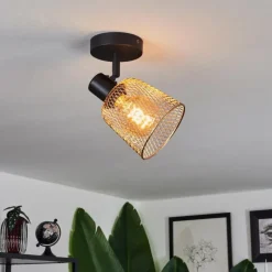 Lampes Industrielles-hofstein Plafonnier Guitton Noir, 1 lumière