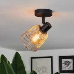 Lampes Industrielles-hofstein Plafonnier Guitton Noir, 1 lumière