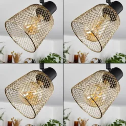 Lampes Vintages & Rétros-hofstein Plafonnier Guitton Noir, 4 lumières