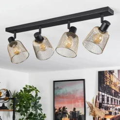 Lampes Vintages & Rétros-hofstein Plafonnier Guitton Noir, 4 lumières