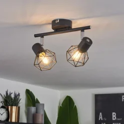 Lampes Vintages & Rétros-hofstein Plafonnier Gullspang Anthracite, 2 lumières