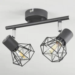 Lampes Vintages & Rétros-hofstein Plafonnier Gullspang Anthracite, 2 lumières