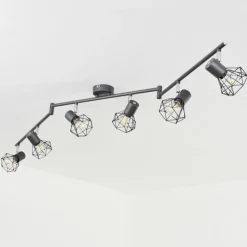Lampes Vintages & Rétros-hofstein Plafonnier Gullspang Anthracite, 6 lumières