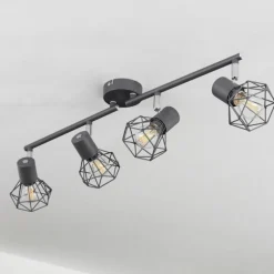 Lampes Vintages & Rétros-hofstein Plafonnier Gullspang Anthracite, 4 lumières